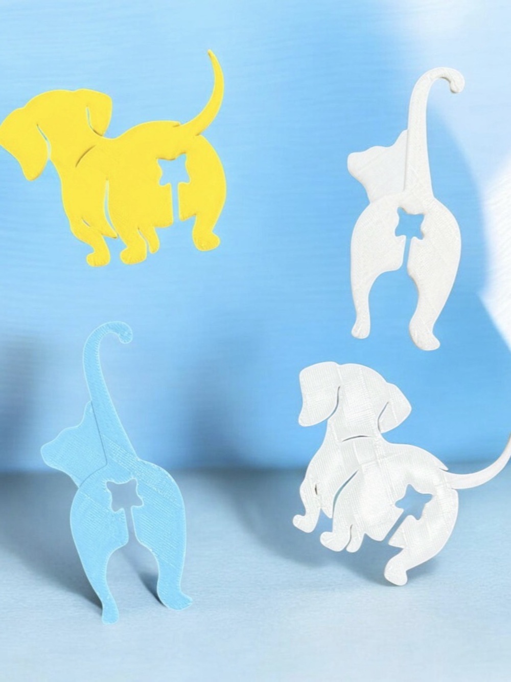 Funny Dog & Cat Butt Bread Bag Clips Quirky Kitchen Ties 4 Pack NEW